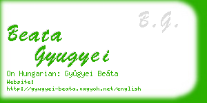 beata gyugyei business card
